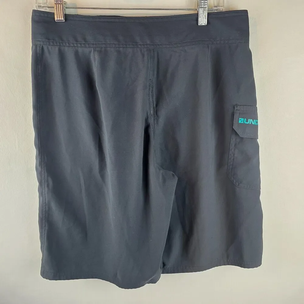 Under Armour Board Shorts Mens 30 Black Beach Swim Trunks Surf Drawstring Pocket